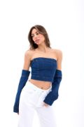 7357 KOT CROP-MAVİ resmi